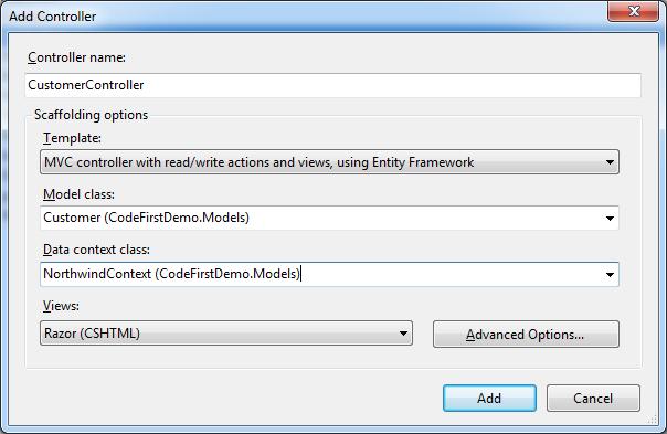 Add Controller Dialog Box